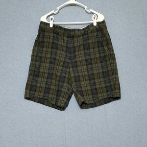 Banana Republic Plaid Men's Shorts - Olive and Black